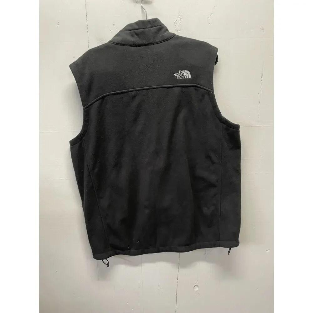 North Face Men's Fleece Vest Size XL Black color Embroidered Logo on Chest